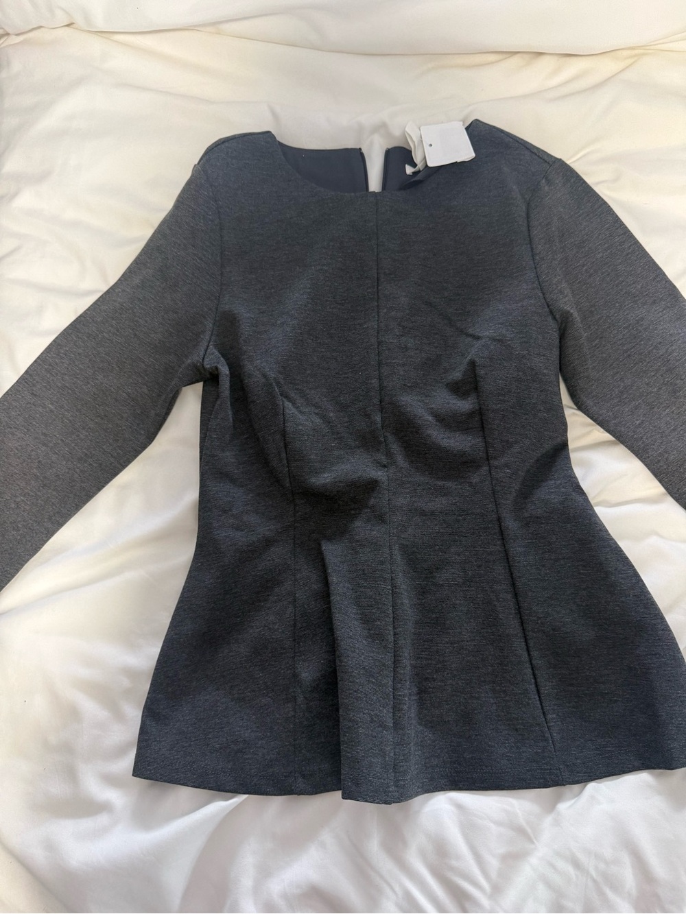 H&M Charcoal Gray Structured Long-Sleeve Tunic Top